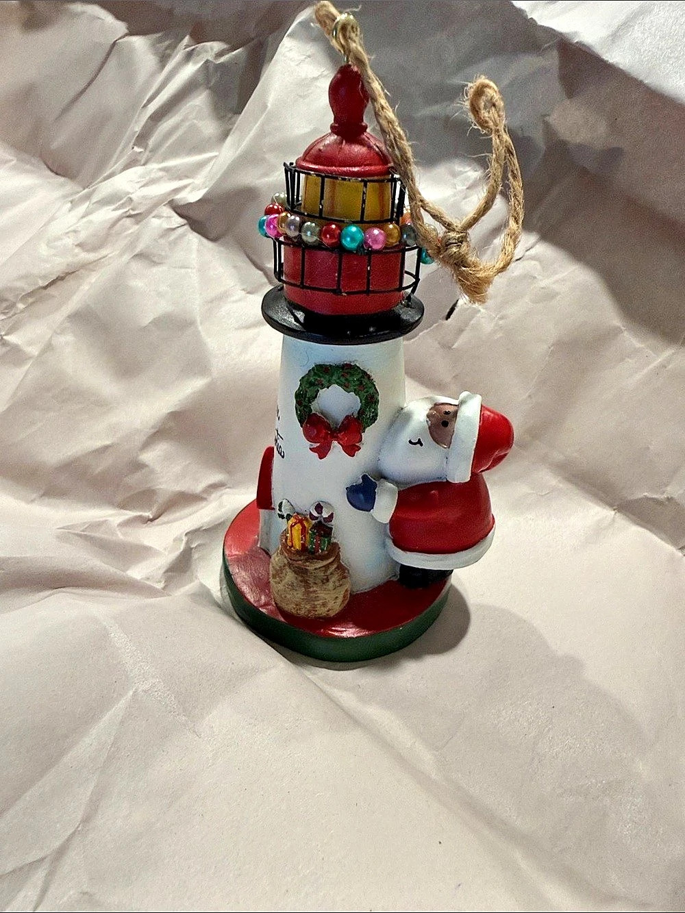 Halifax Nova Scotia Santa Lighthouse Christmas Ornament Like New